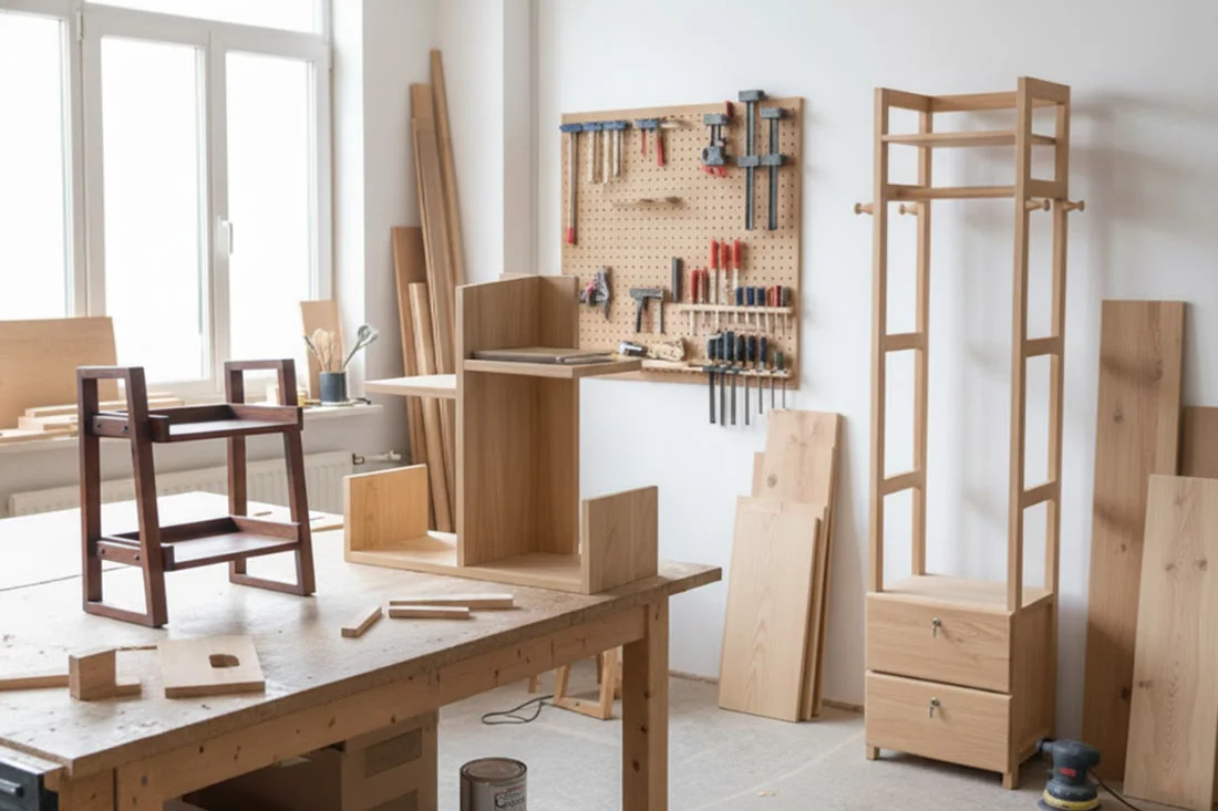 handcrafted custom wooden furniture workshop বাংলাদেশ, solid wood craftsmanship – Griho Olindo