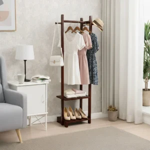 স্মার্ট মেহগনি কাঠের সরু আলনা – Wooden Mini Alna Stand