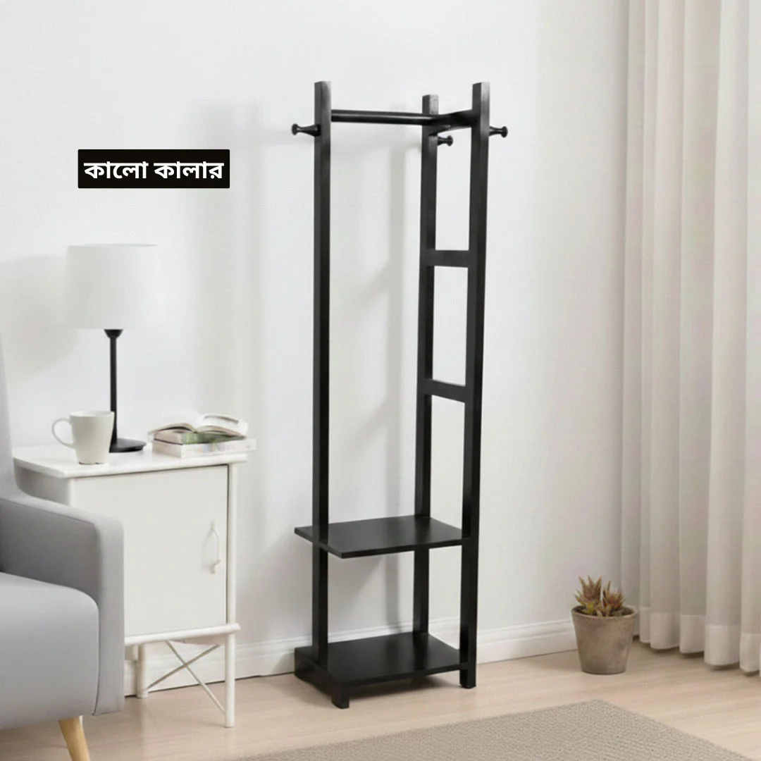 স্মার্ট মেহগনি কাঠের সরু আলনা – Wooden Mini Alna Stand - Image 3