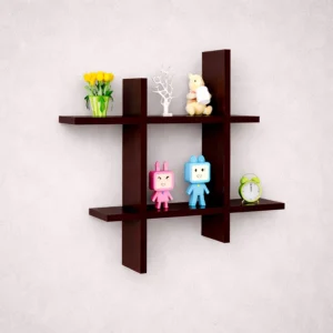 Tetulbichi color modern wooden wall rack for living room decor – Griho Olindo