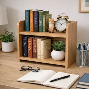 Smart Organizer Shelf – Multi-use Wooden Desk & Kitchen Rack table