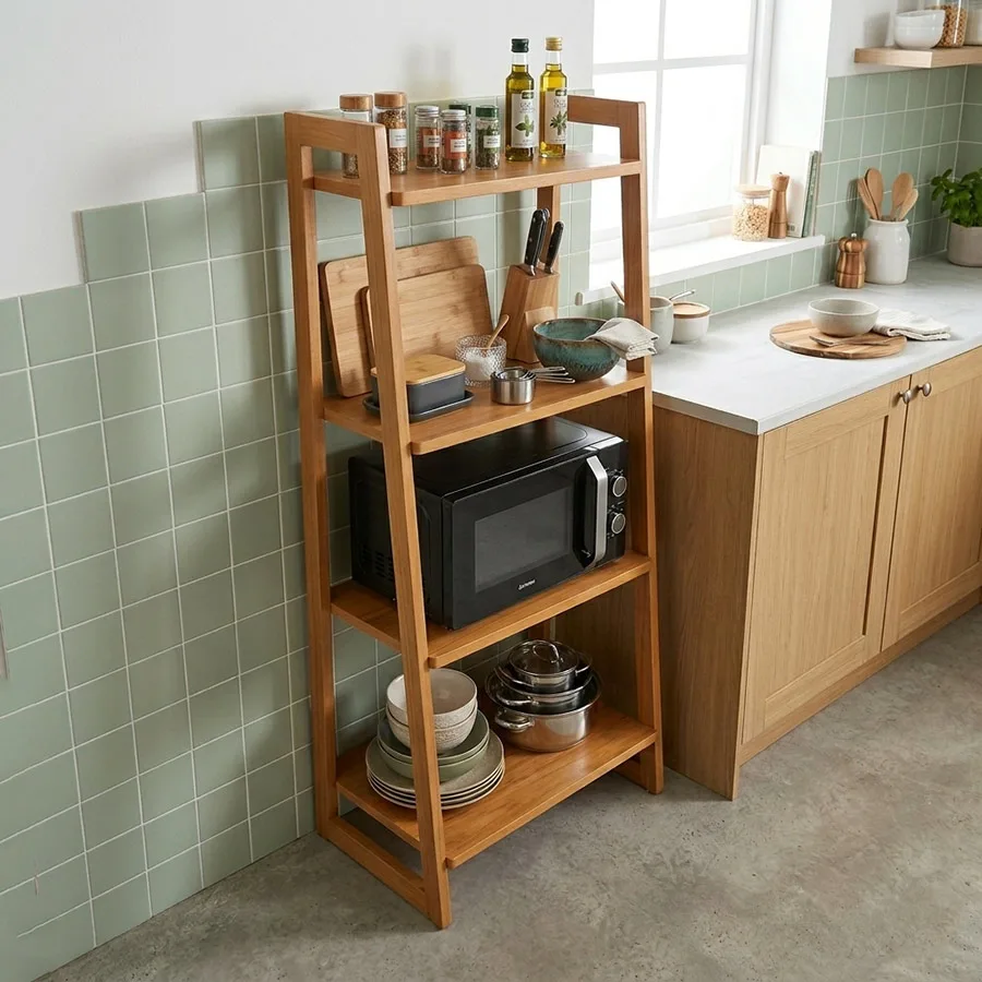 মাল্টি-ইউজ কাঠের শেলফ (৪ লেয়ার) - 4 Layer Wooden Multi-Use Shelf Rack - Image 2