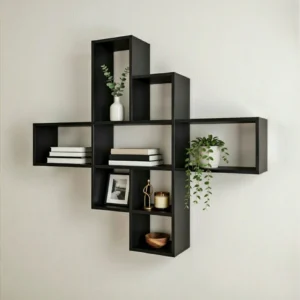 ক্রসলাইন কাঠের ওয়াল শেলফ – Crossline Wooden Wall Shelf