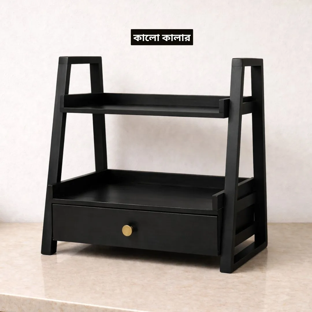 মাল্টি-ইউজ ড্রয়ার শেলফ অর্গানাইজার - Wooden Multi-Use Drawer Shelf Organizer - Image 7