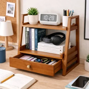 মাল্টি-ইউজ ড্রয়ার শেলফ অর্গানাইজার - Wooden Multi-Use Drawer Shelf Organizer