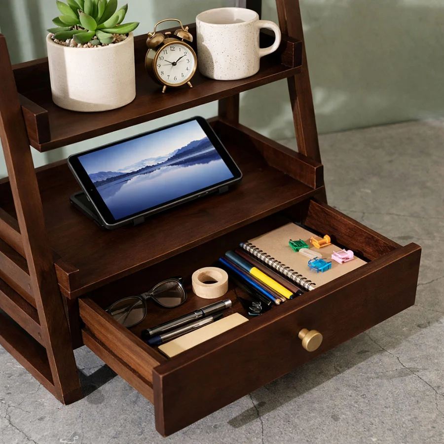 মাল্টি-ইউজ ড্রয়ার শেলফ অর্গানাইজার - Wooden Multi-Use Drawer Shelf Organizer - Image 3