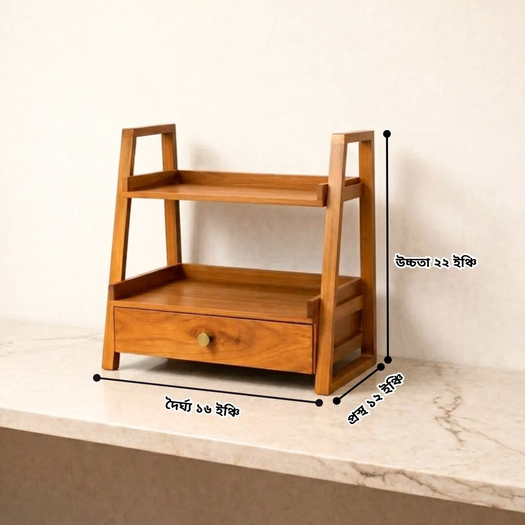 মাল্টি-ইউজ ড্রয়ার শেলফ অর্গানাইজার - Wooden Multi-Use Drawer Shelf Organizer - Image 8