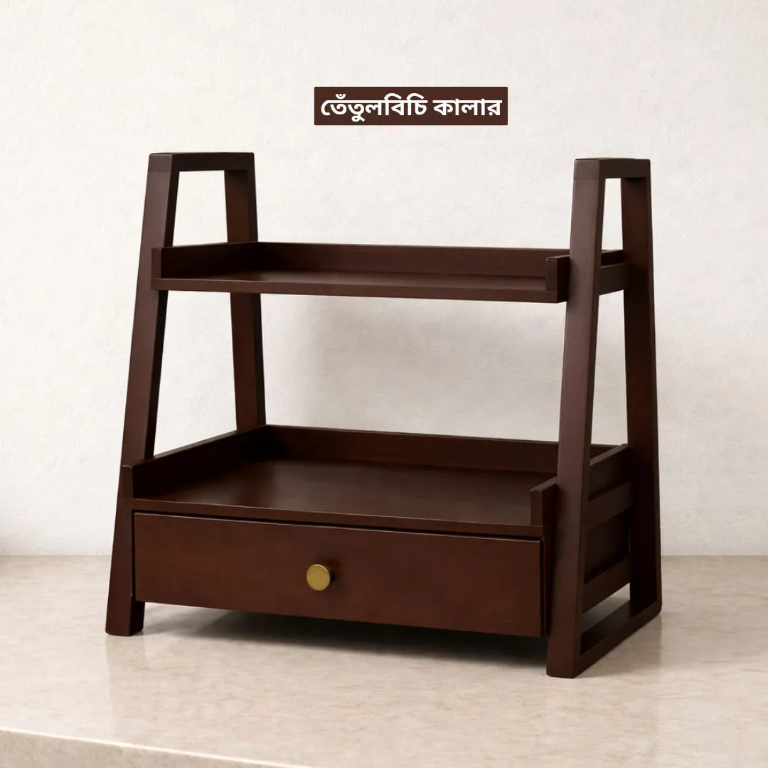 মাল্টি-ইউজ ড্রয়ার শেলফ অর্গানাইজার - Wooden Multi-Use Drawer Shelf Organizer - Image 6