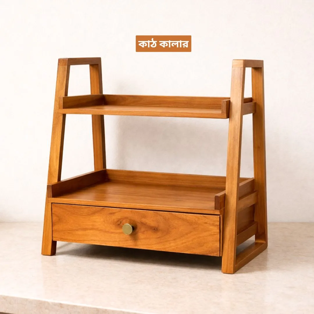 মাল্টি-ইউজ ড্রয়ার শেলফ অর্গানাইজার - Wooden Multi-Use Drawer Shelf Organizer - Image 5