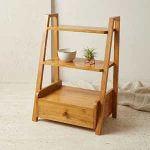 ড্রয়ার সহ মাল্টি-ইউজ শেলফ - Wooden Multi-Use Shelf with Drawer