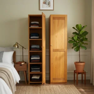 প্রিমিয়াম মেহগনি স্লিম আলমারি - Wooden Single Door Almirah