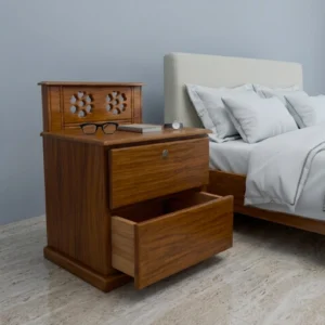 ক্লাসিক বেডসাইড ড্রয়ার টেবিল – Premium Wood Bedside Table