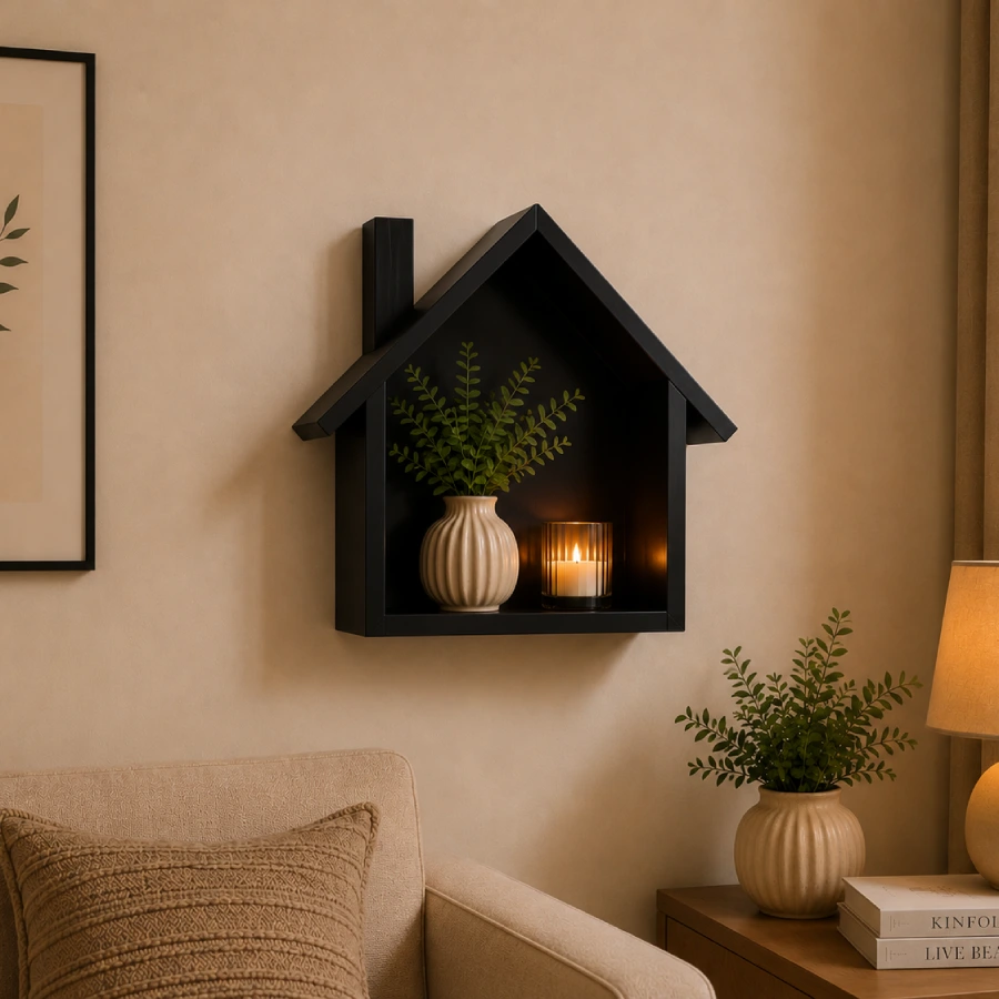 Mini Home Wall Shelf - Black