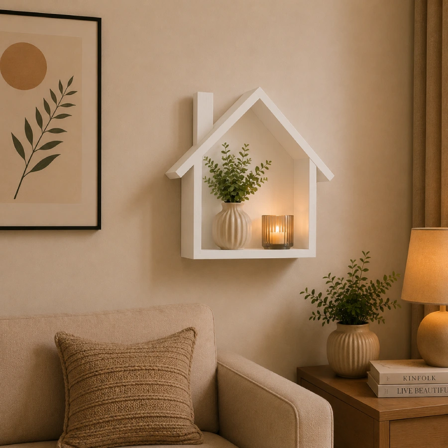 Mini Home Wall Shelf - White