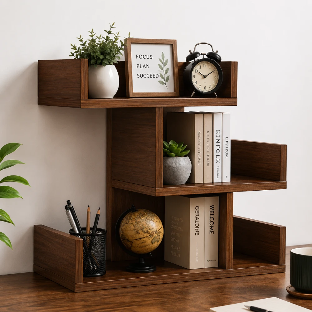 মাল্টি লেয়ার বুকশেলফ অর্গানাইজার - Multi-layer bookshelf organizer - Image 4
