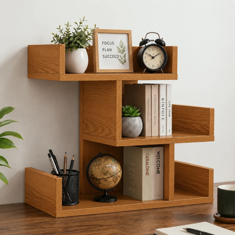 মাল্টি লেয়ার বুকশেলফ অর্গানাইজার - Multi-layer bookshelf organizer - Image 2