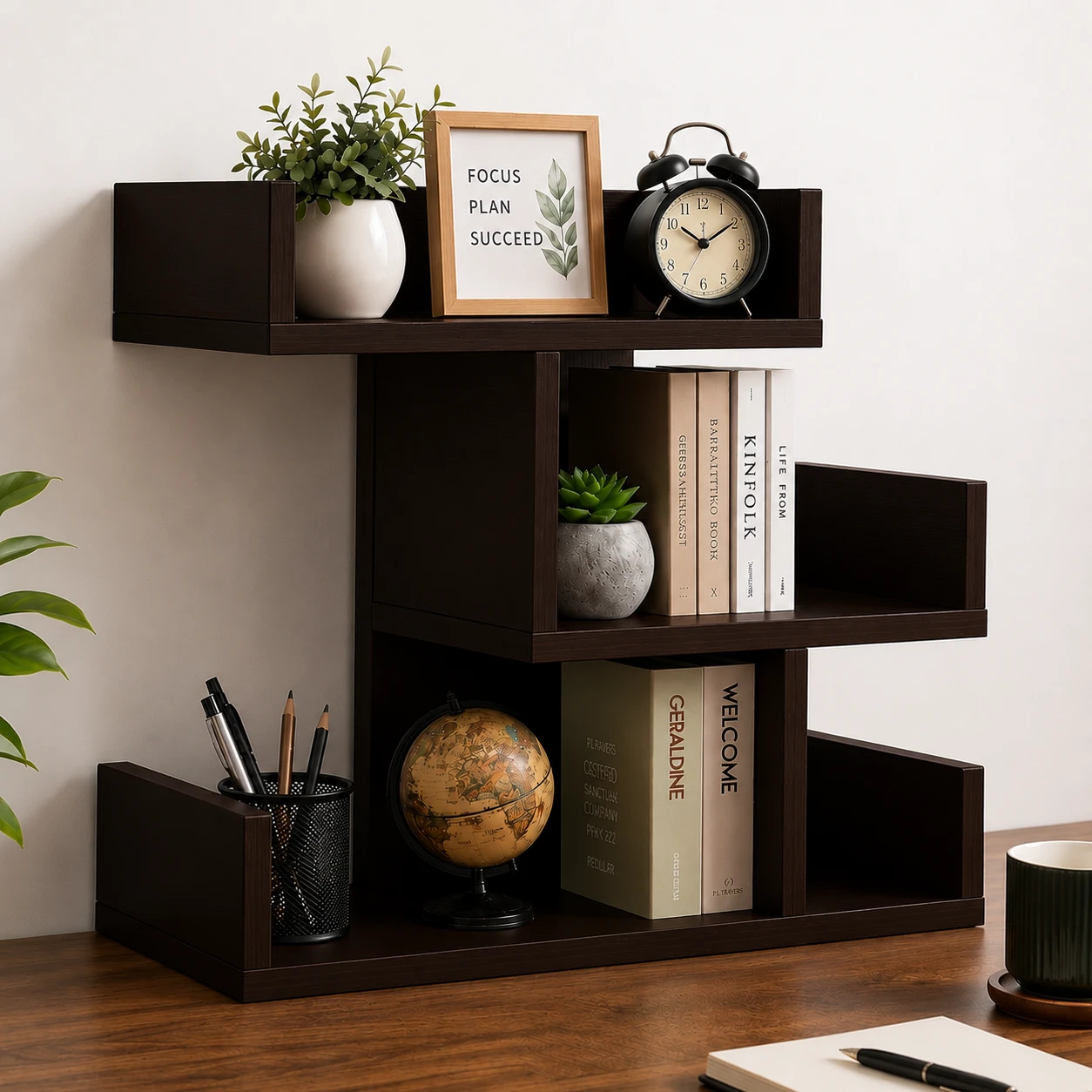 মাল্টি লেয়ার বুকশেলফ অর্গানাইজার - Multi-layer bookshelf organizer - Image 3