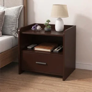 বেডসাইড টেবিল উইথ ড্রয়ার এন্ড ওপেন শেলফ – Bedside Table with Drawer & Open Shelf