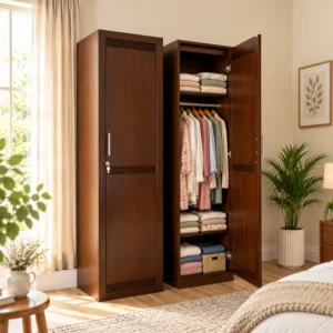 মেহগনি কাঠের সিঙ্গেল ডোর আলমারি - Wooden Single Door Almirah