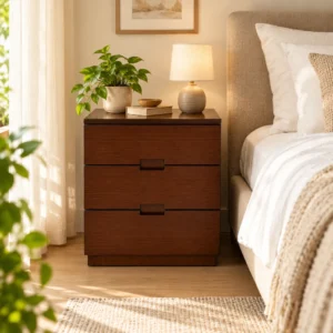 বেডসাইড টেবিল - ৩ ড্রয়ার - 3  Drawer Wood Bedside Table